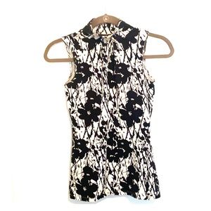 Express black and white sleeveless top